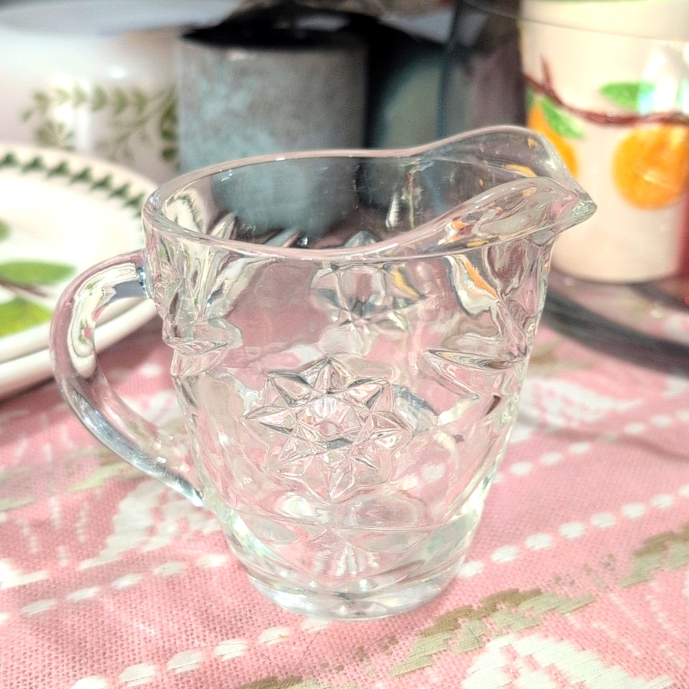 1950 Creamer Pressed Glass Star Pattern